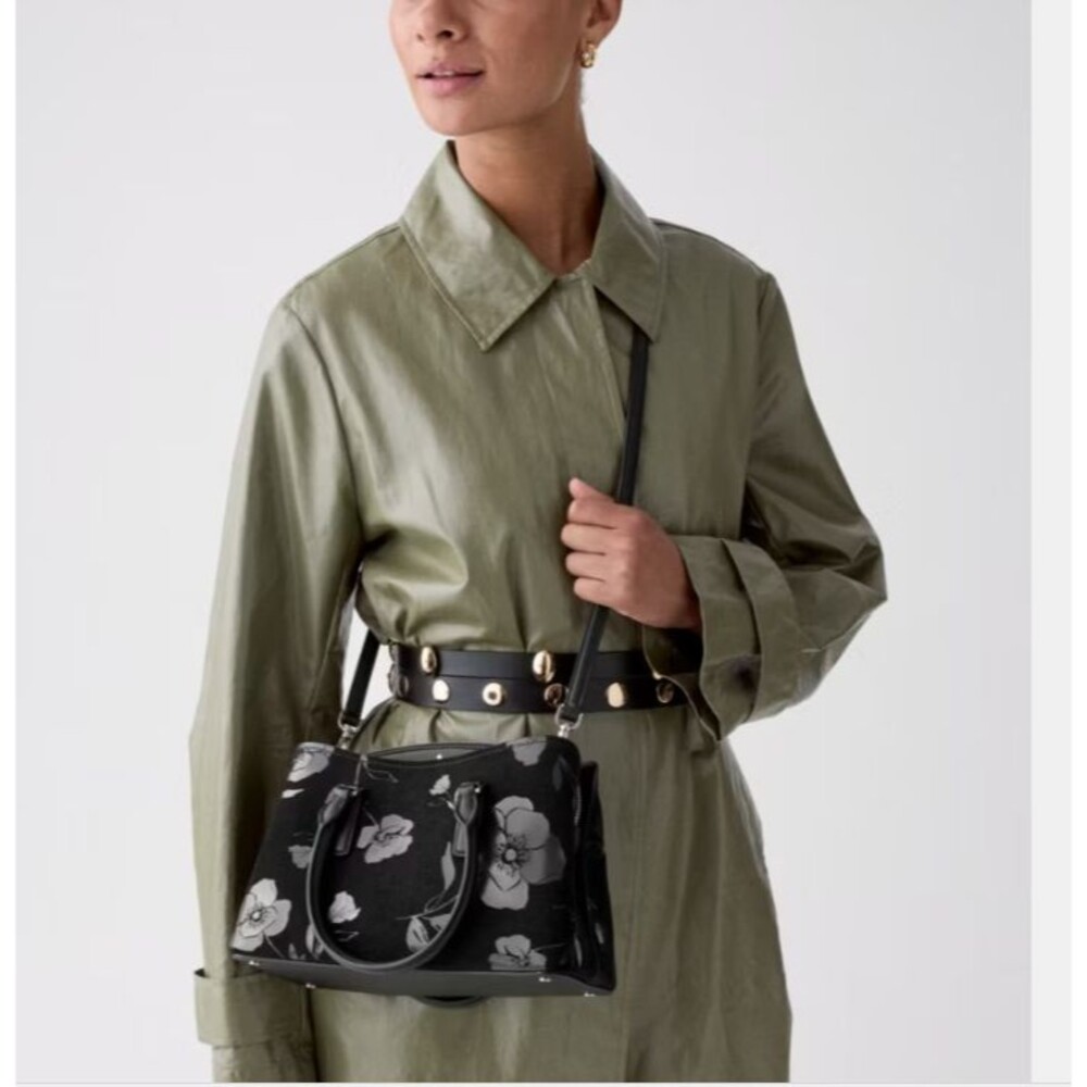 Kate Spade Thompson Street floral suede small satchel bag